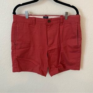 J. Crew 7 Inch Inseam Stretch Chino Shorts in Faded Red